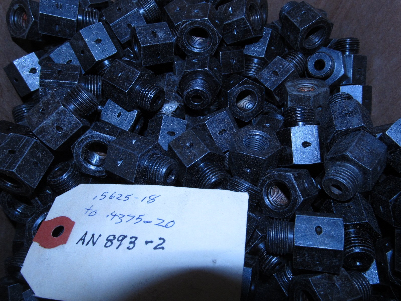 Lot of 2 ea  AN 893-2 Reducer Steel Discount stores $27.00 ea. with safety drill