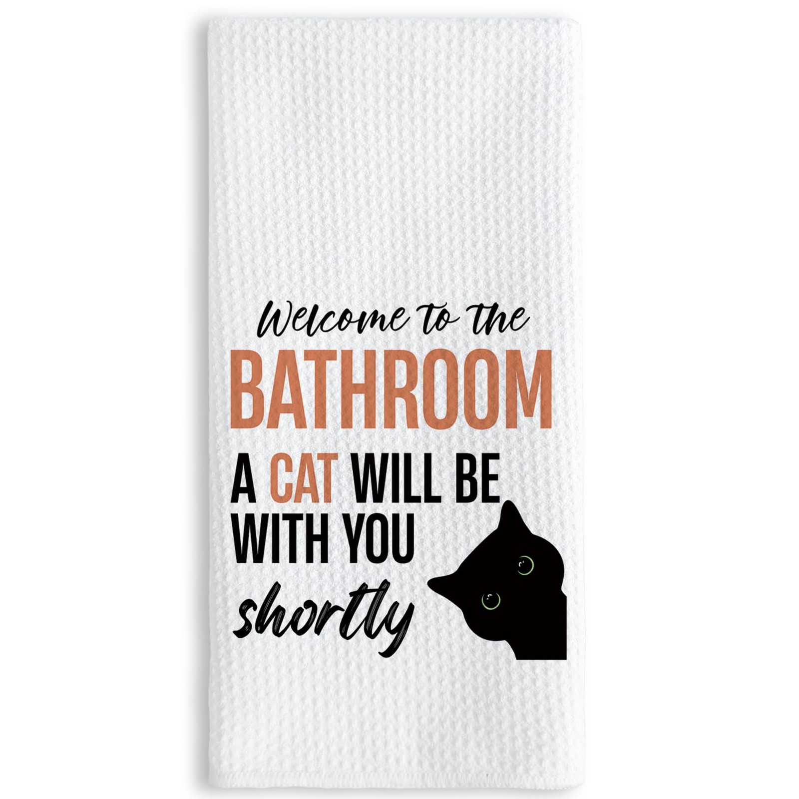 TNUW Cat Mom Gifts for Women, Funny Black Cat Hand Towels 16x24 Inch, Humorous B