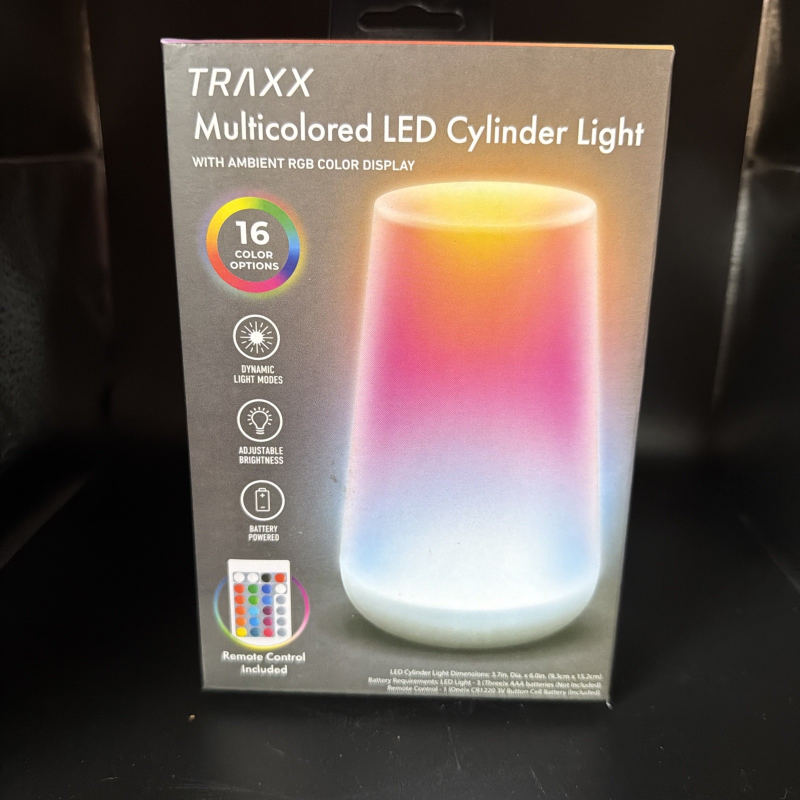 TRAXX Multicolored LED Cylinder Lights w/ Remote RGB Mood/Night Lights FAST SHIP