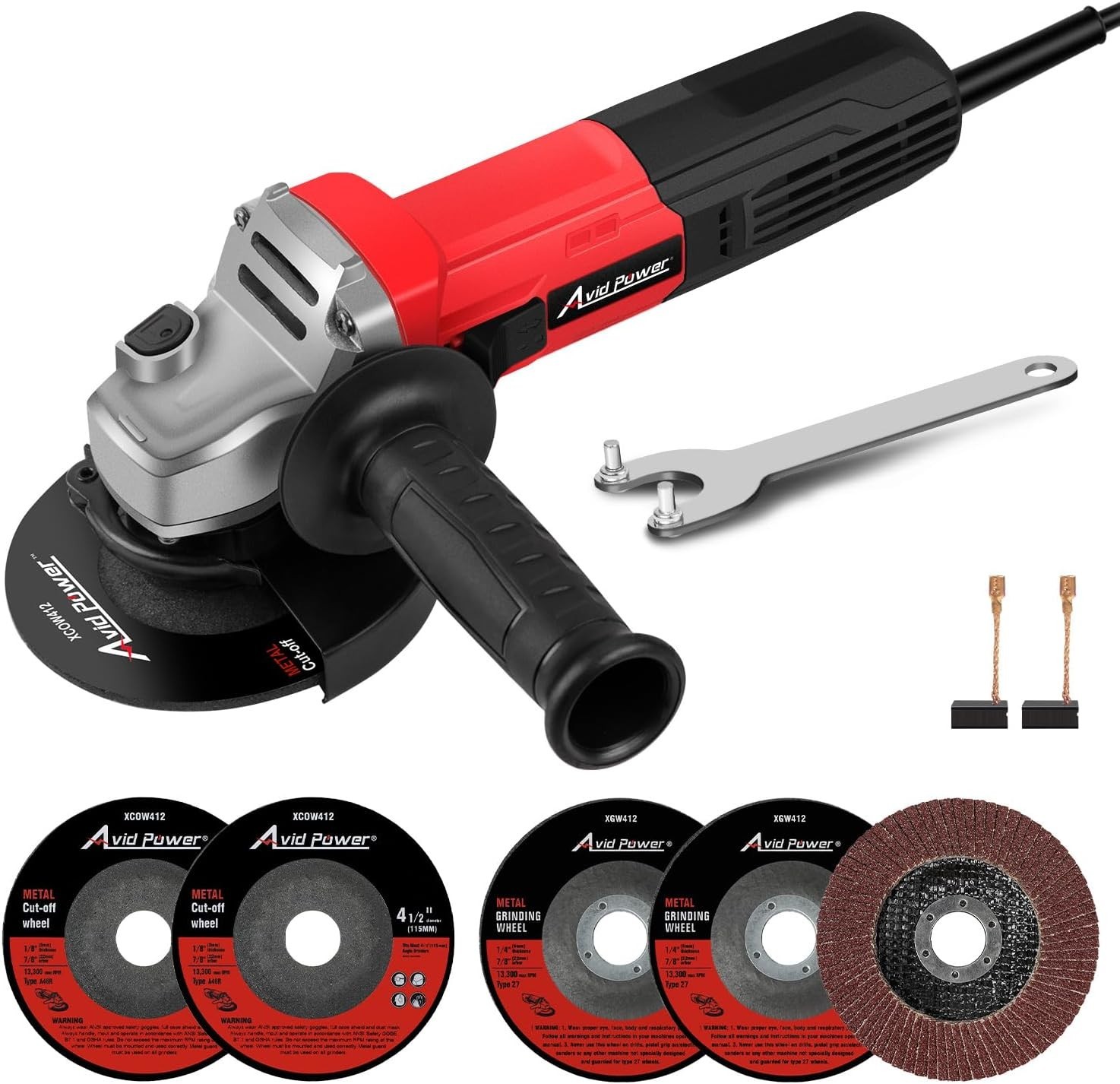 Angle Grinder 7.5-Amp 4-1/2 inch Electric Grinder Power Tools W/ Cutting Wheels