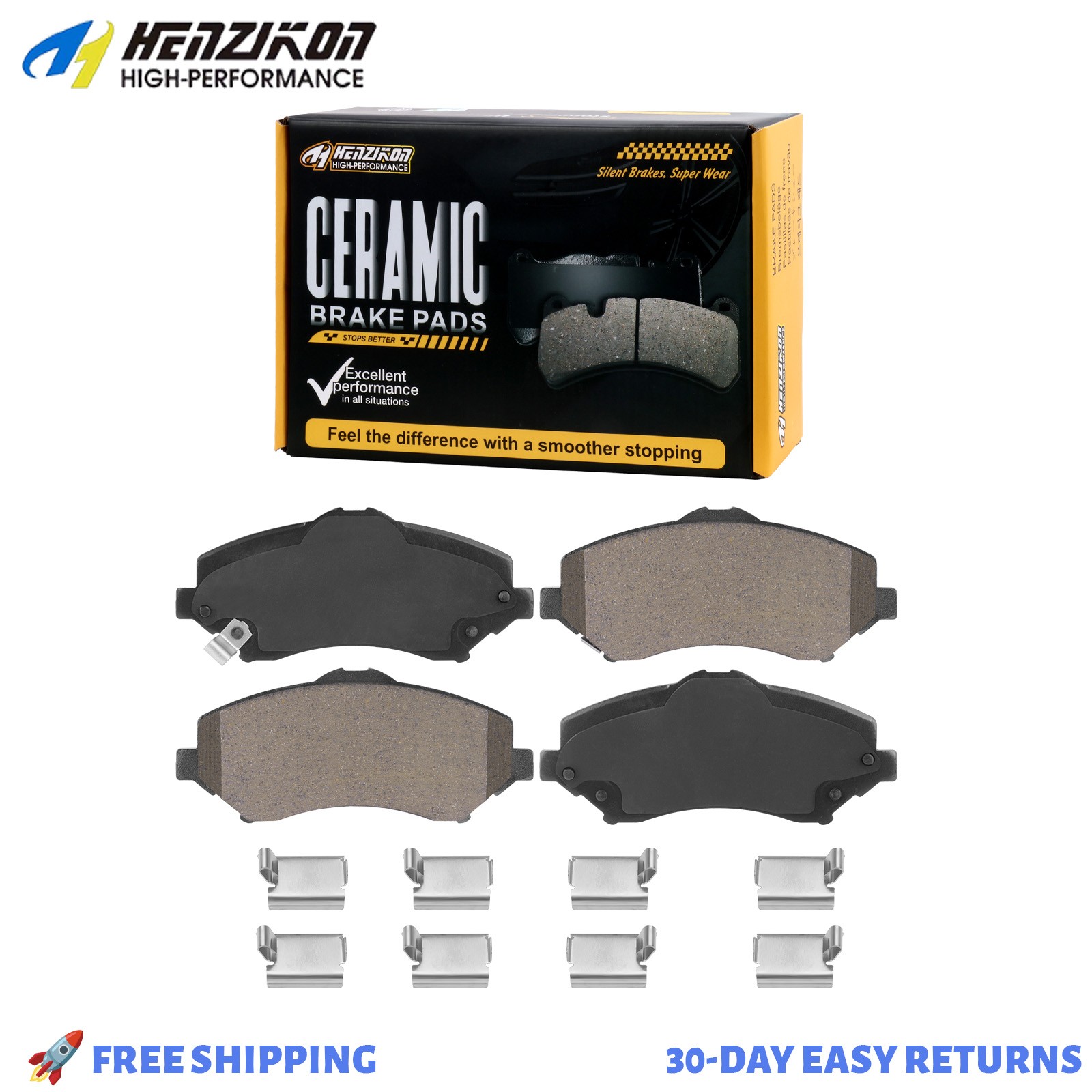 Front Ceramic Brake Pads For 2012 - 2017 Jeep Wrangler Sport Utility 3.6L 3.8L