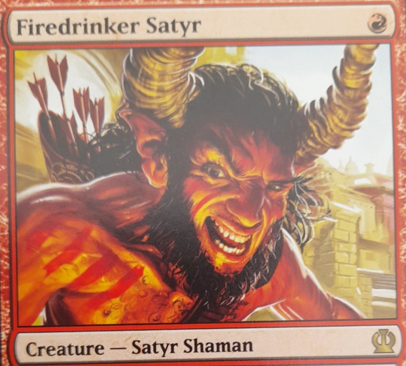 Firedrinker Satyr MTG Rare Creature Satyr Shaman Red Card NM (g140)