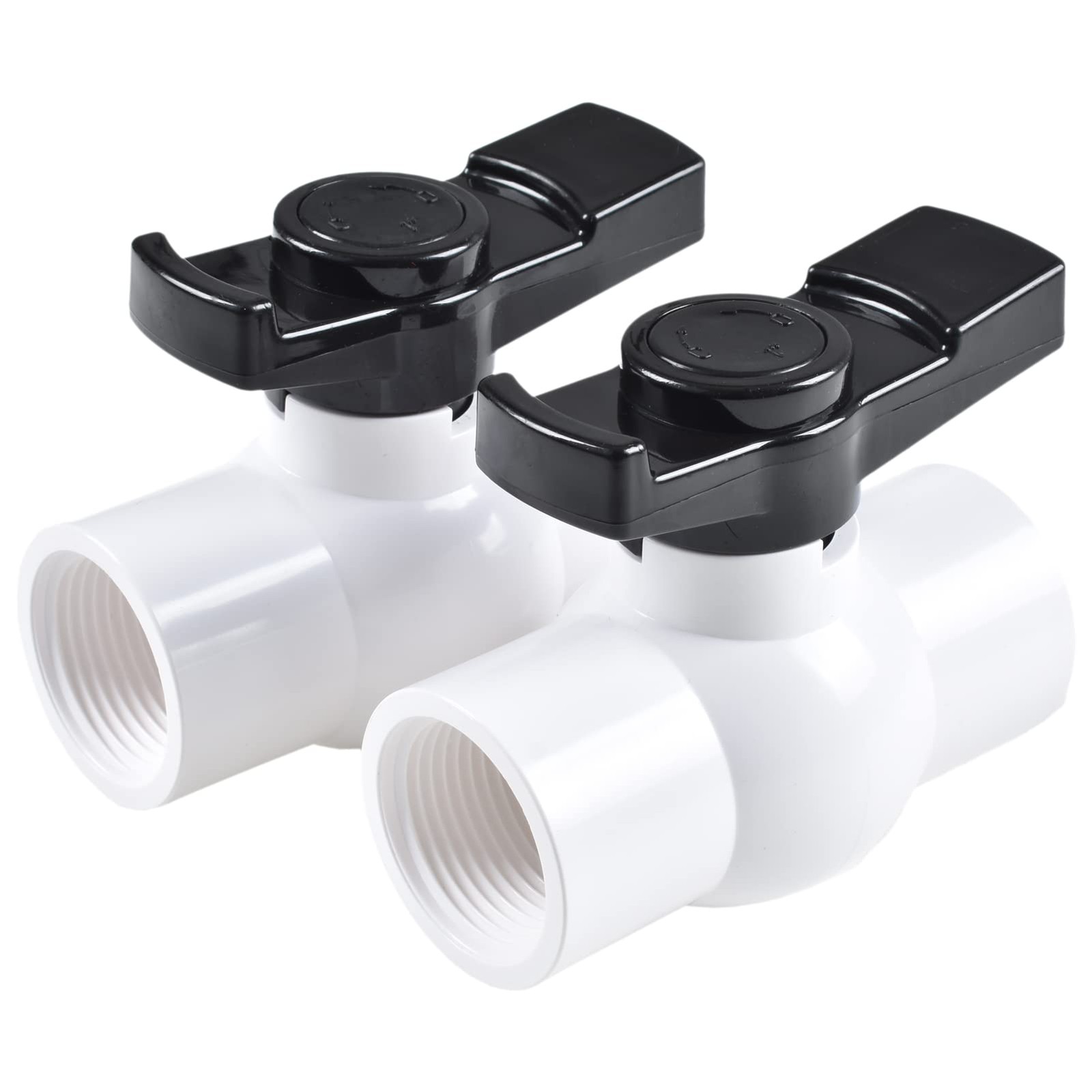 AIPOR 1/2" PVC Ball Valve (2-Pack), Shut-Off Threaded 1/2 Inch