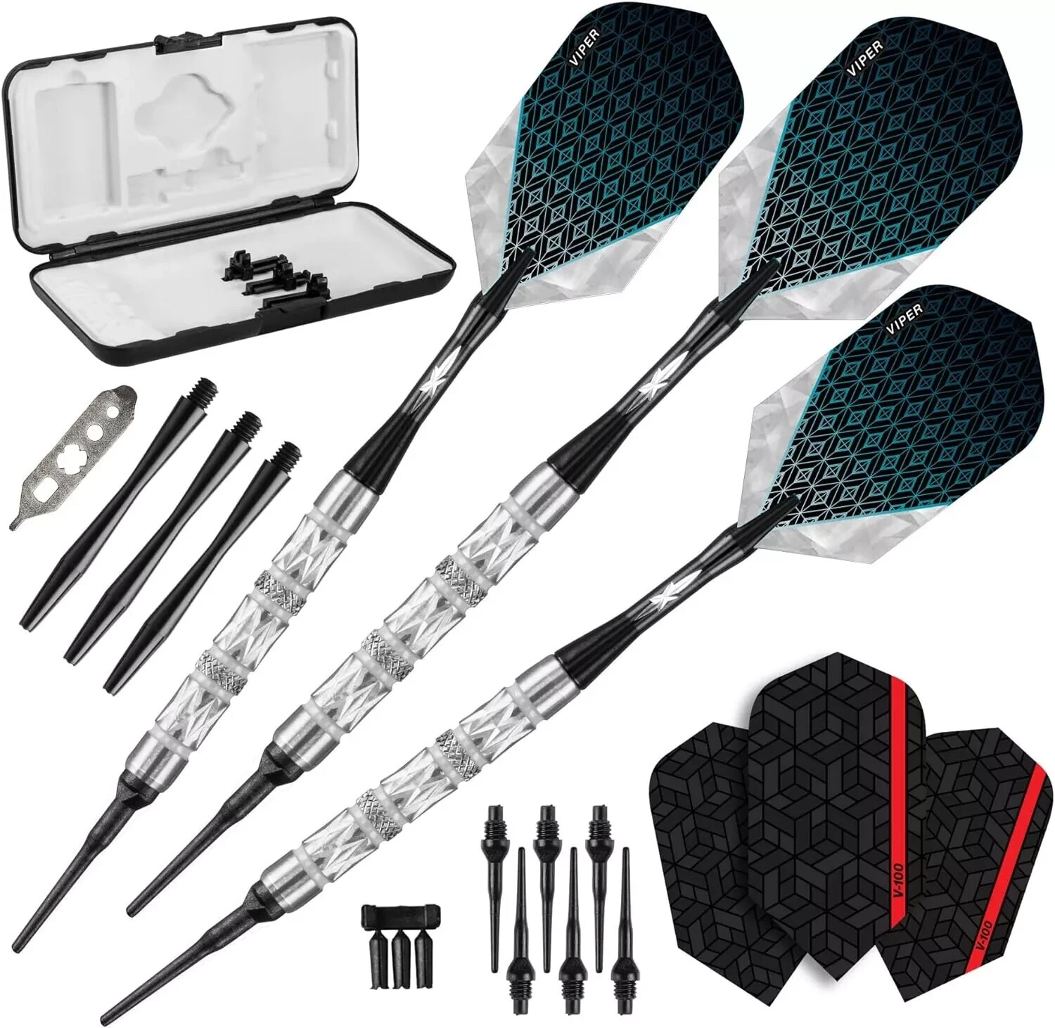 Viper Diamond 90% Tungsten Soft Tip Darts with Storage/Travel Case, 16 Grams