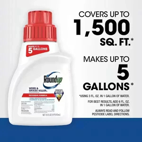 Roundup Weed/Grass Killer Concentrate Makes 5 Gallons - 16 fl. oz.