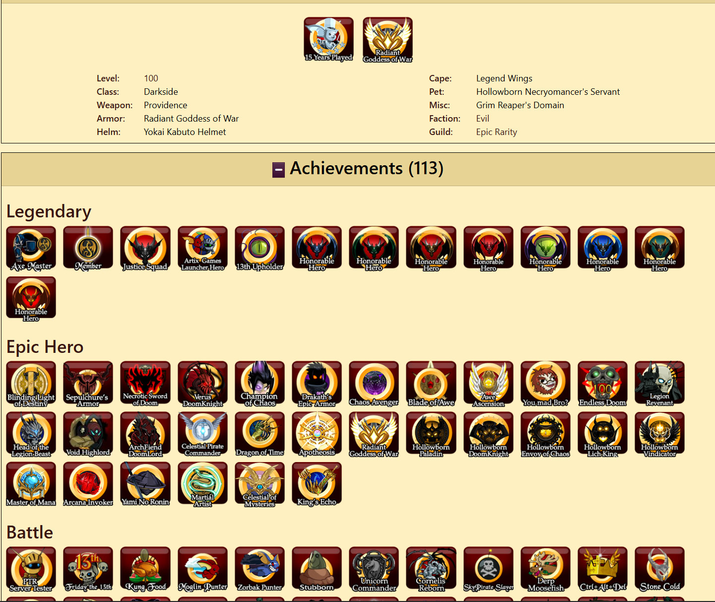 CONTA ENDGAME DO JOGO AQW (ADVENTURE QUEST WORLD)