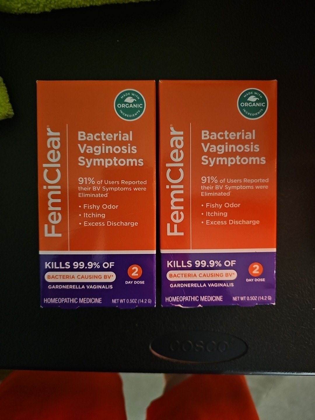 2 X FemiClear 2-Day Dose for Bacterial Vaginosis Symptoms Homeopathic EXP 05/26