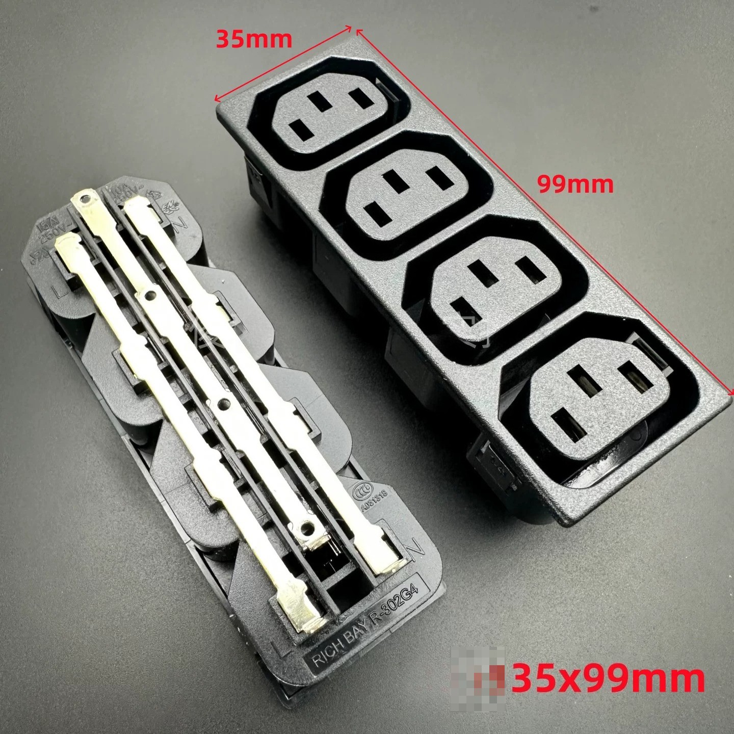 10PCS NEW FIT FOR RICH BAY R-302G4 power distribution socket (quad socket) 15A