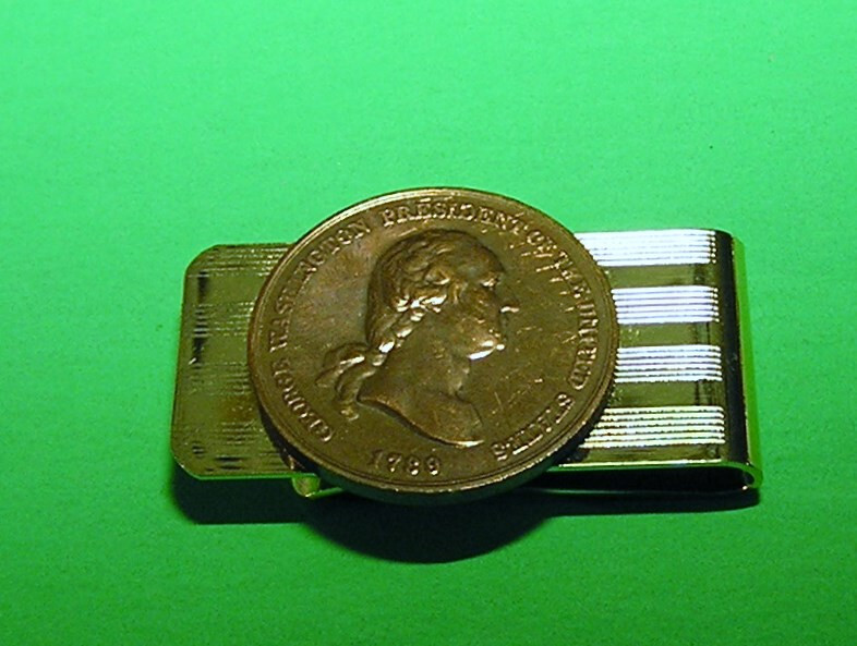 Money Clip Washington - gold tone