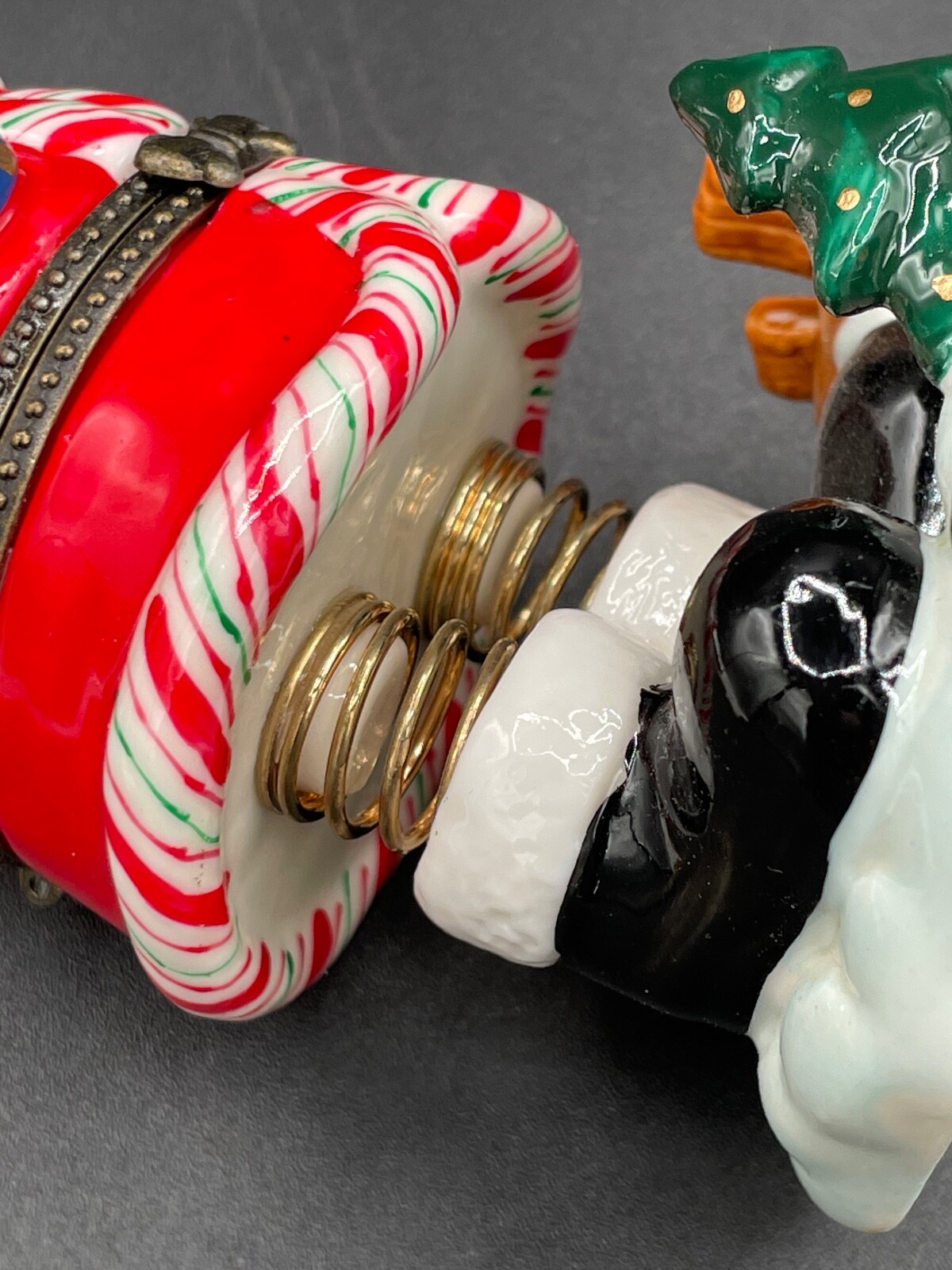 Santa with Bell, Spring Legs, Trinket Box