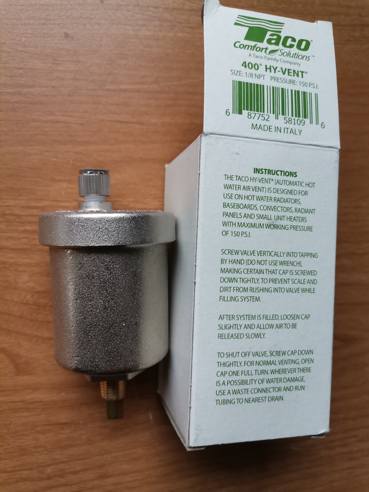 Taco Comfort Solutions 1/8 in. Hy-Vent Model # 400-4 Retail's $35 *BRAND NEW*