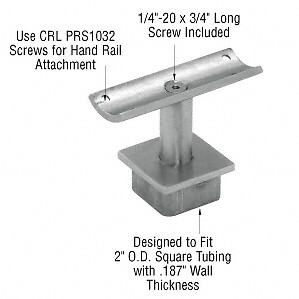 Polished Stainless 2" Square Post P-Series 180 Degree Fixed Standoff Saddle