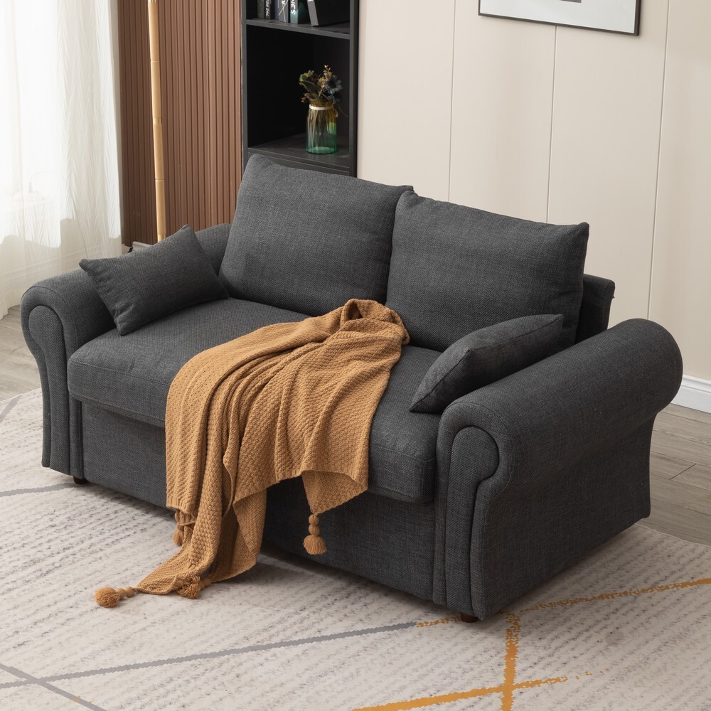 2 / 3 Seater Sofa with Storage Solution Linen Fabric Couch Love Seat Settee