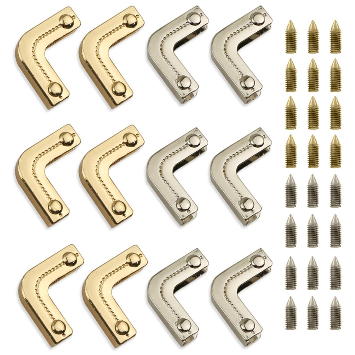 12 PCS Metal Handbag Hollow Corner Protector Bag Purse 1.29in*0.94in, Golden