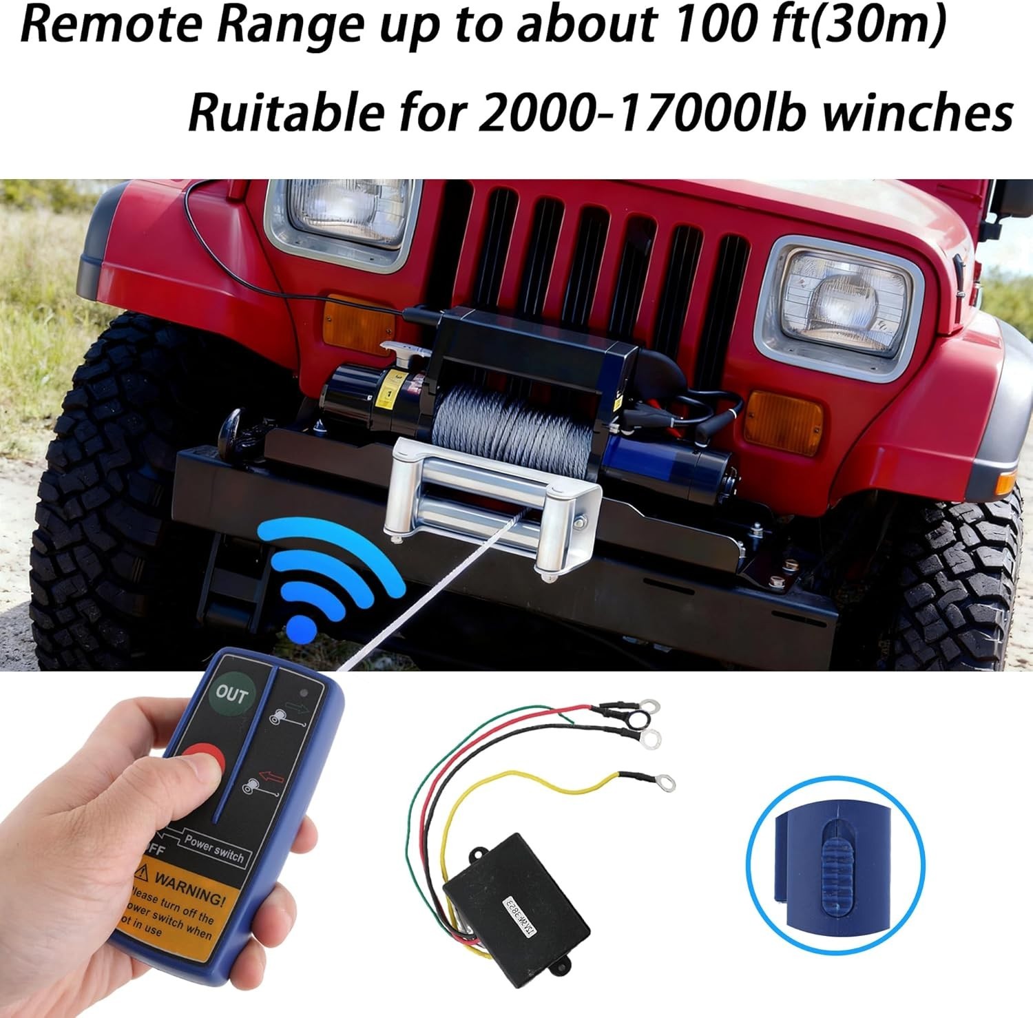 12V Wireless Winch Remote Control (2PCS) - Tool Offroad 17,000lb Capacity