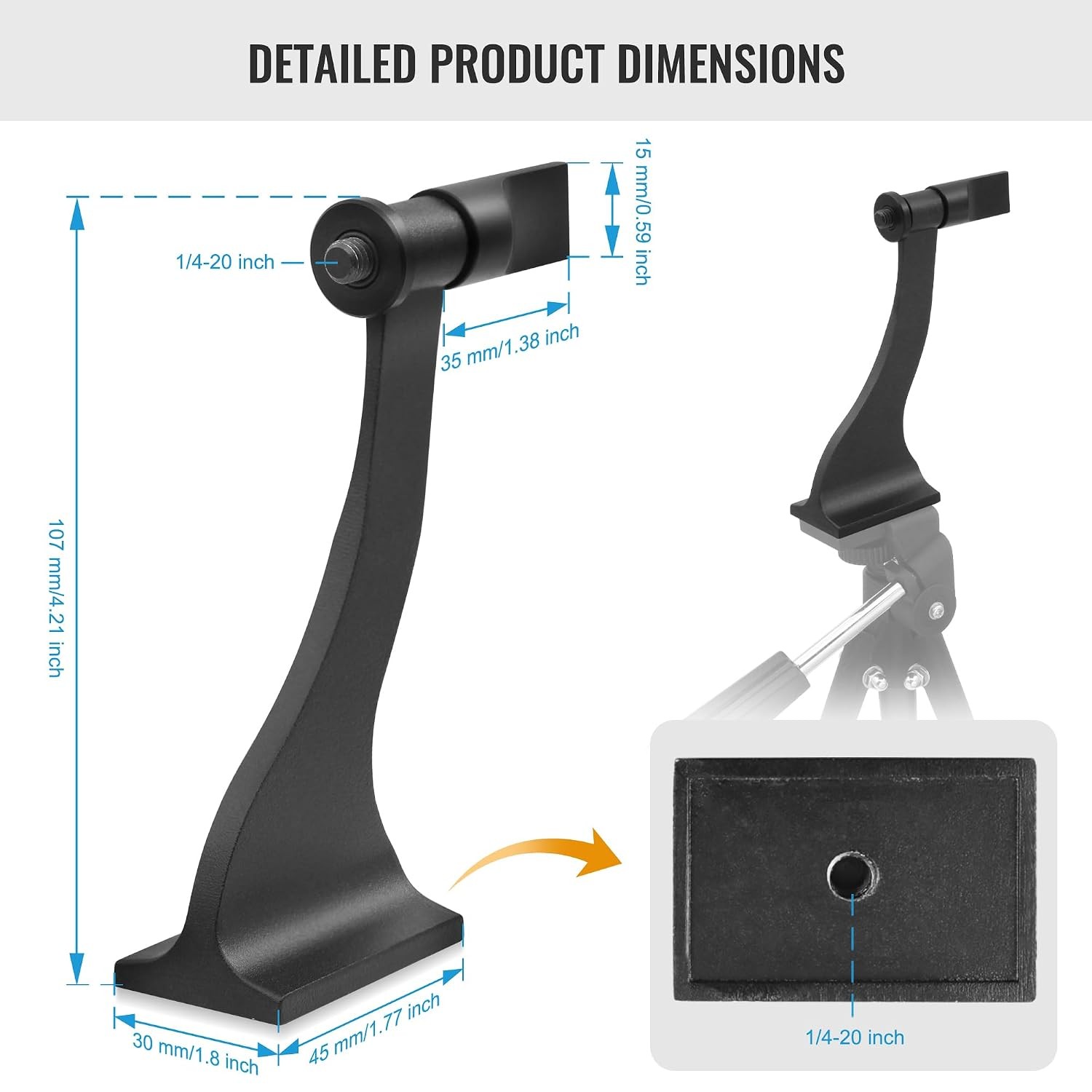 Alstar Binocular Tripod Adapter with Quick Release 1/4 Inch Threading Detachable