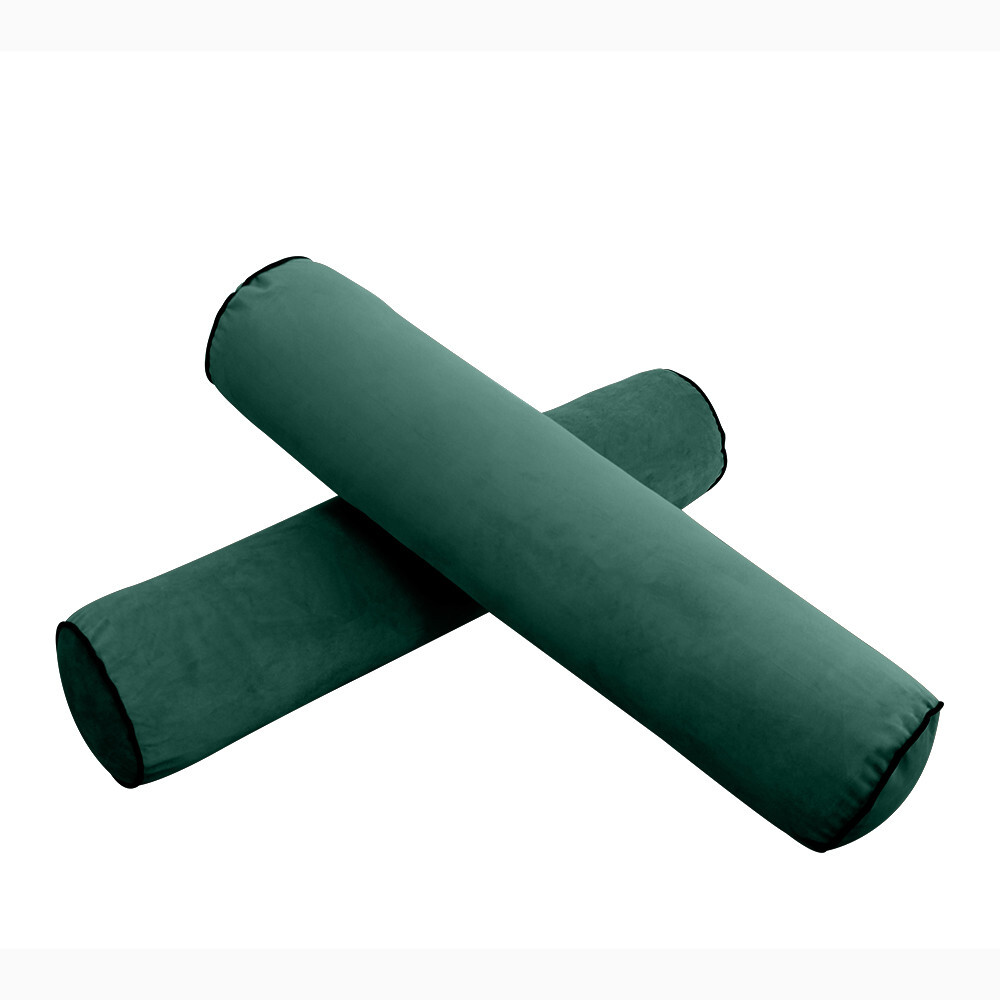 STYLE V1 Twin Velvet ContrastPipe Indoor Daybed Bolster Pillow |COVER ONLY|AD317