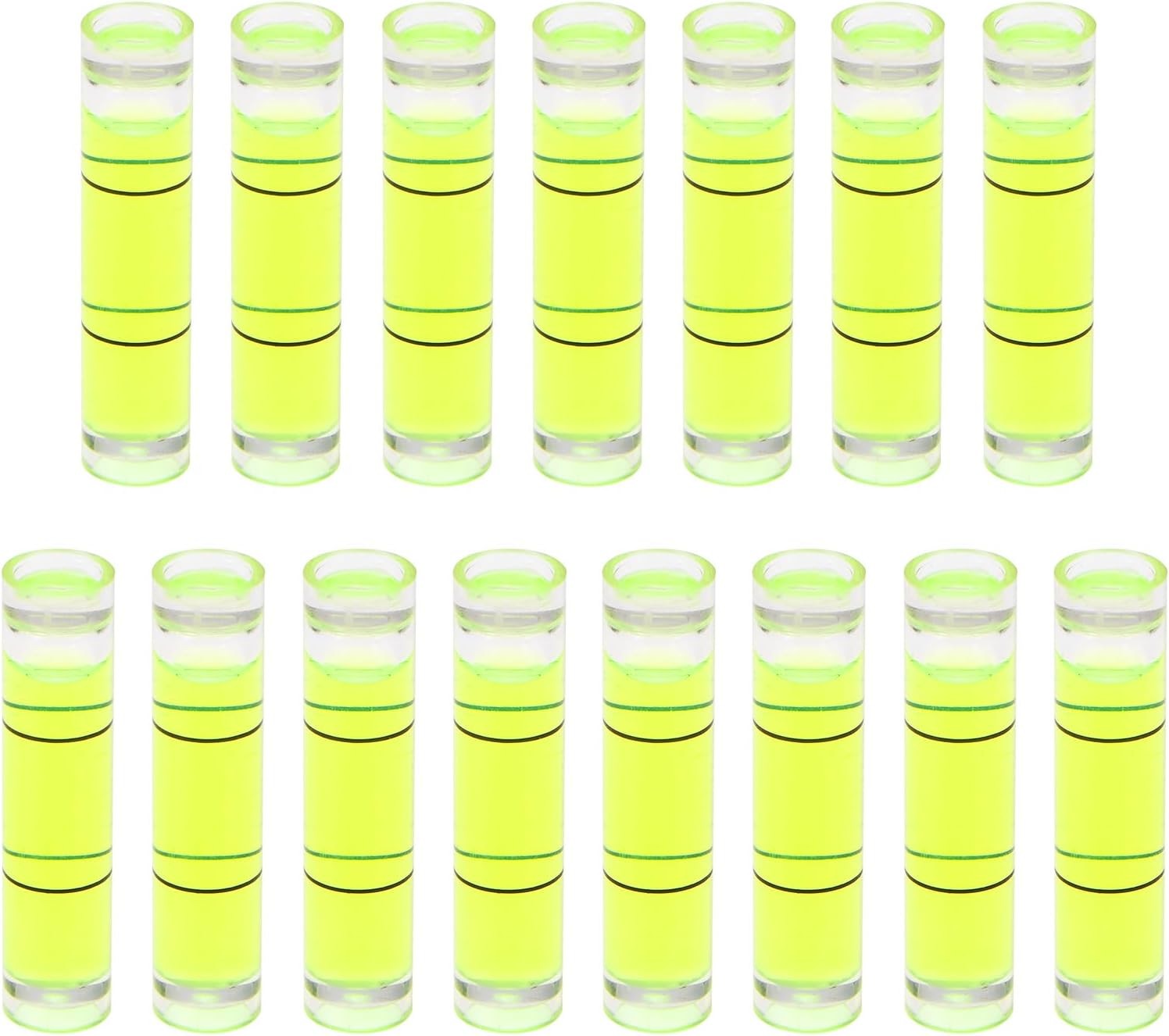 15pcs Small Cylindrical Bubble Level Vials 8x35mm PMMA Mini Horizontal Bubble Sp