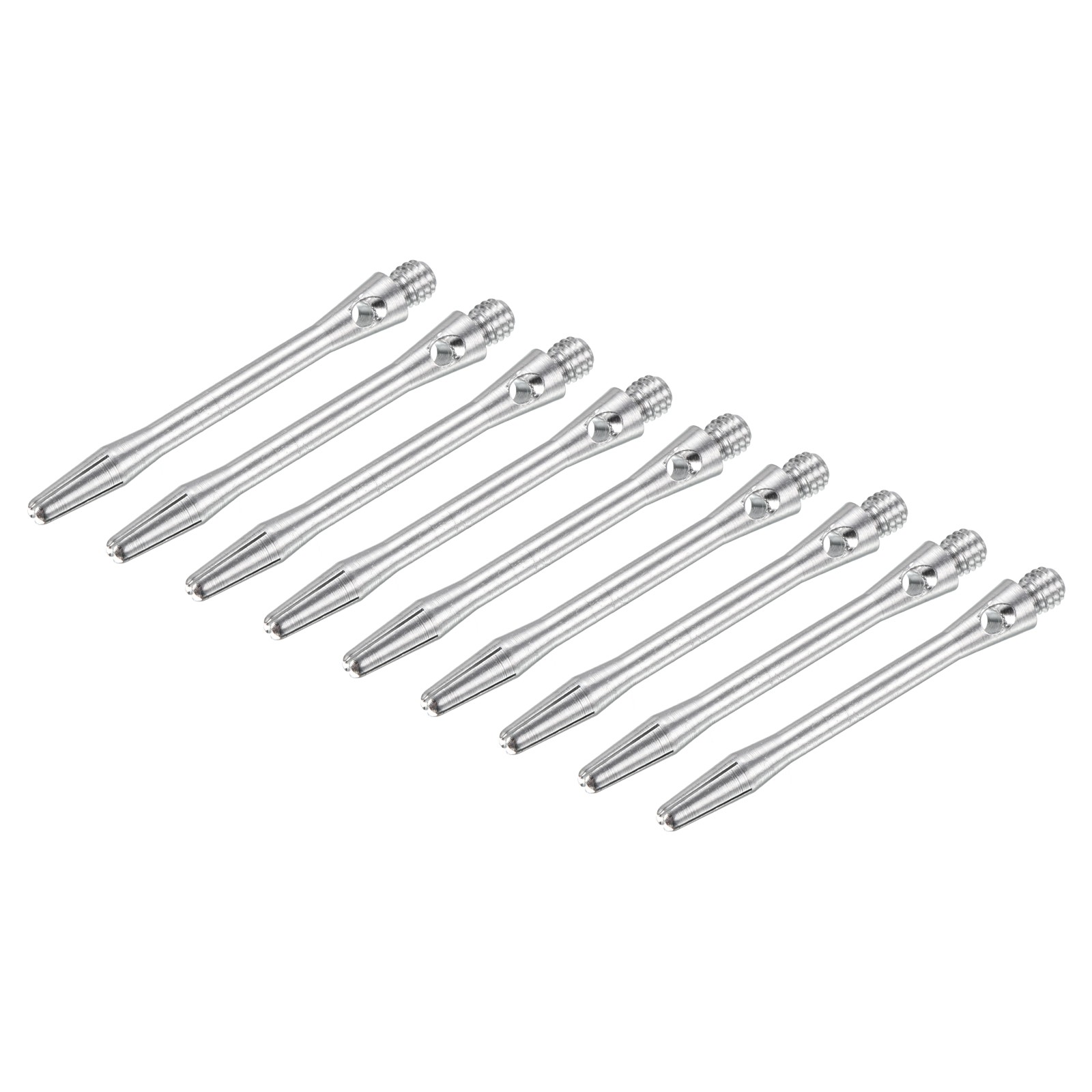 45mm Dart Shafts, Medium 2BA Thread Aluminum Dart Stems - 9 Pack (Silver Tone)