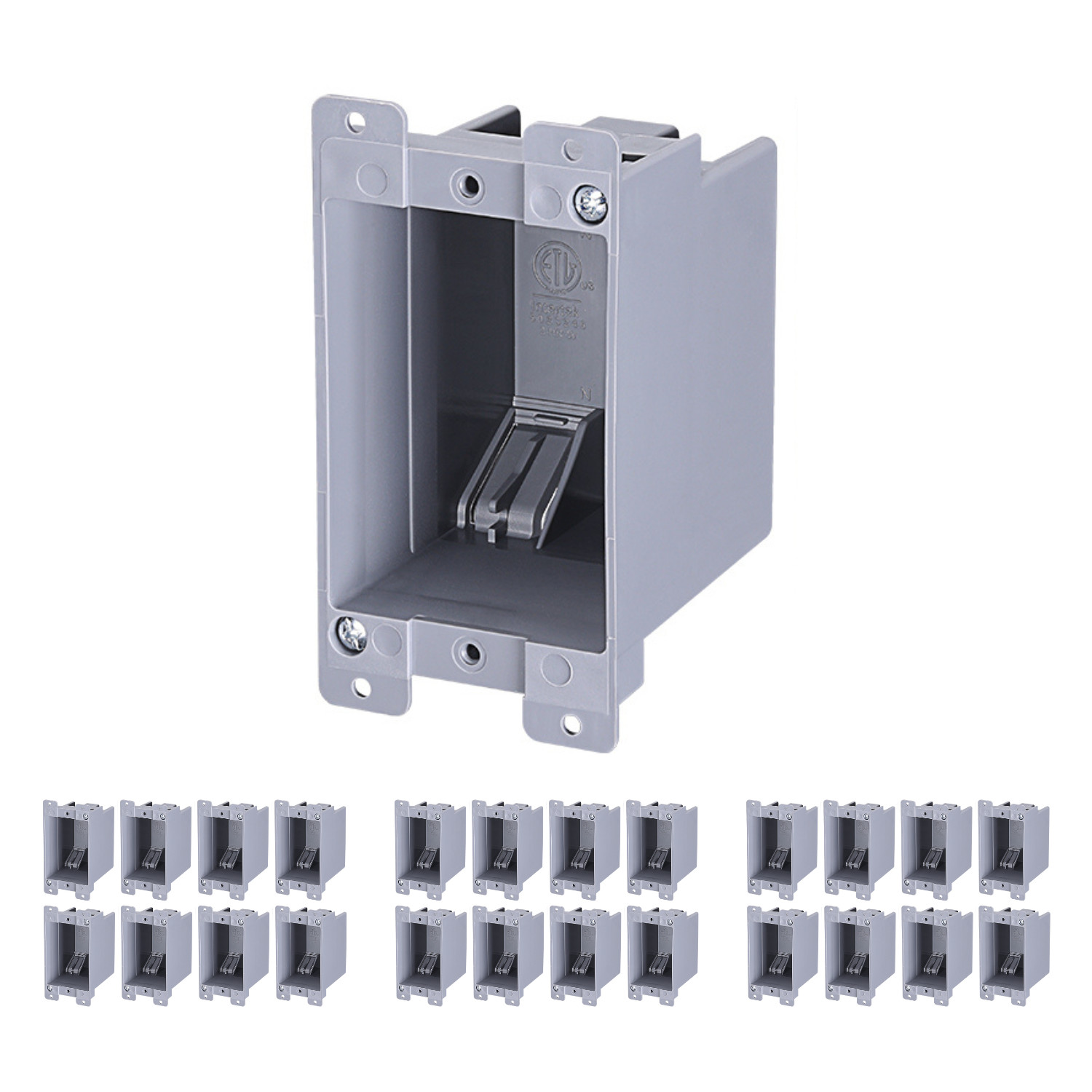 24 Pack 1 Gang 14/18/20 cu.in. Old Work PVC Electrical Switch/Outlet Device Box