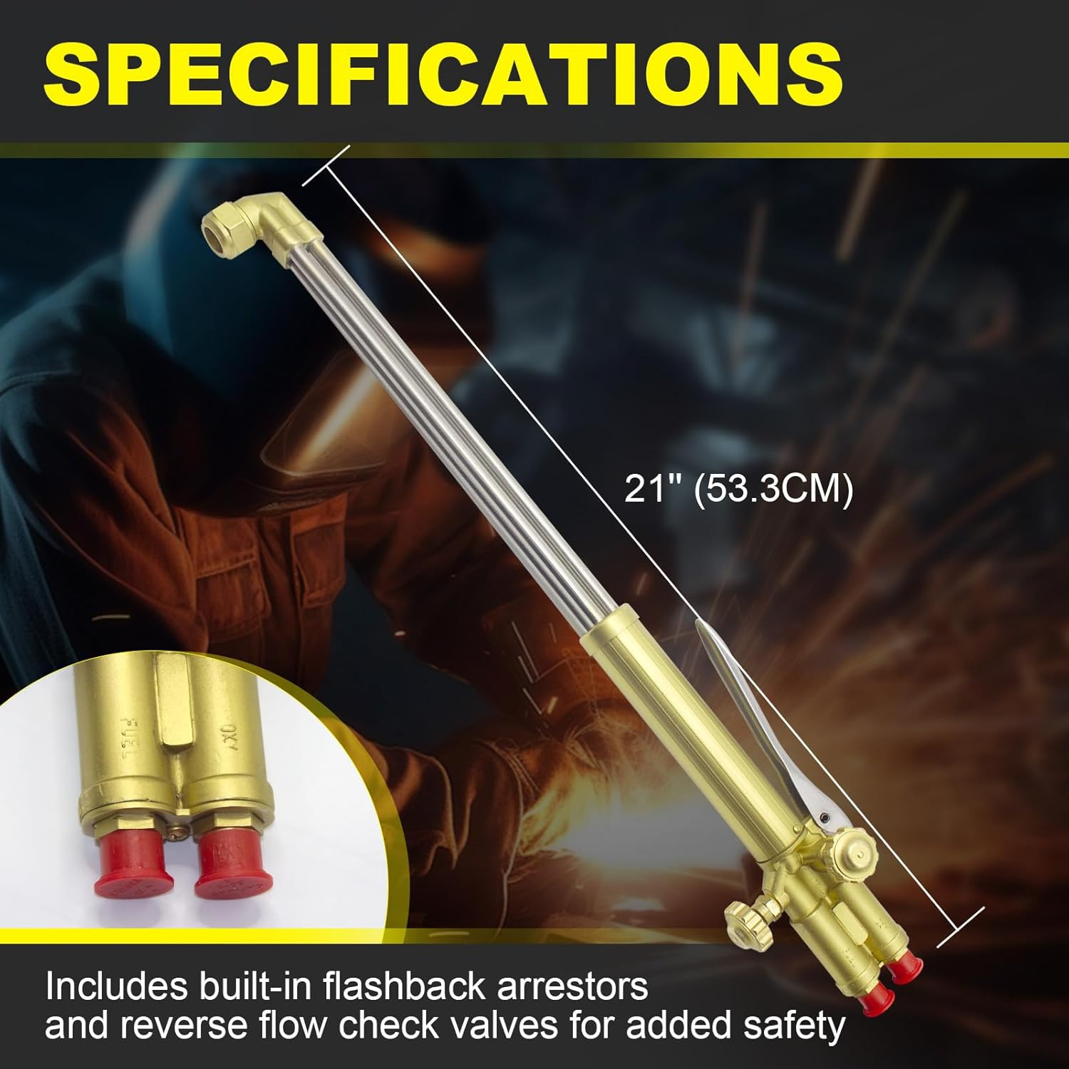 ST900FC Type Straight Cutting Torch, 21 Inch Oxygen Acetylene Cutting Torch with