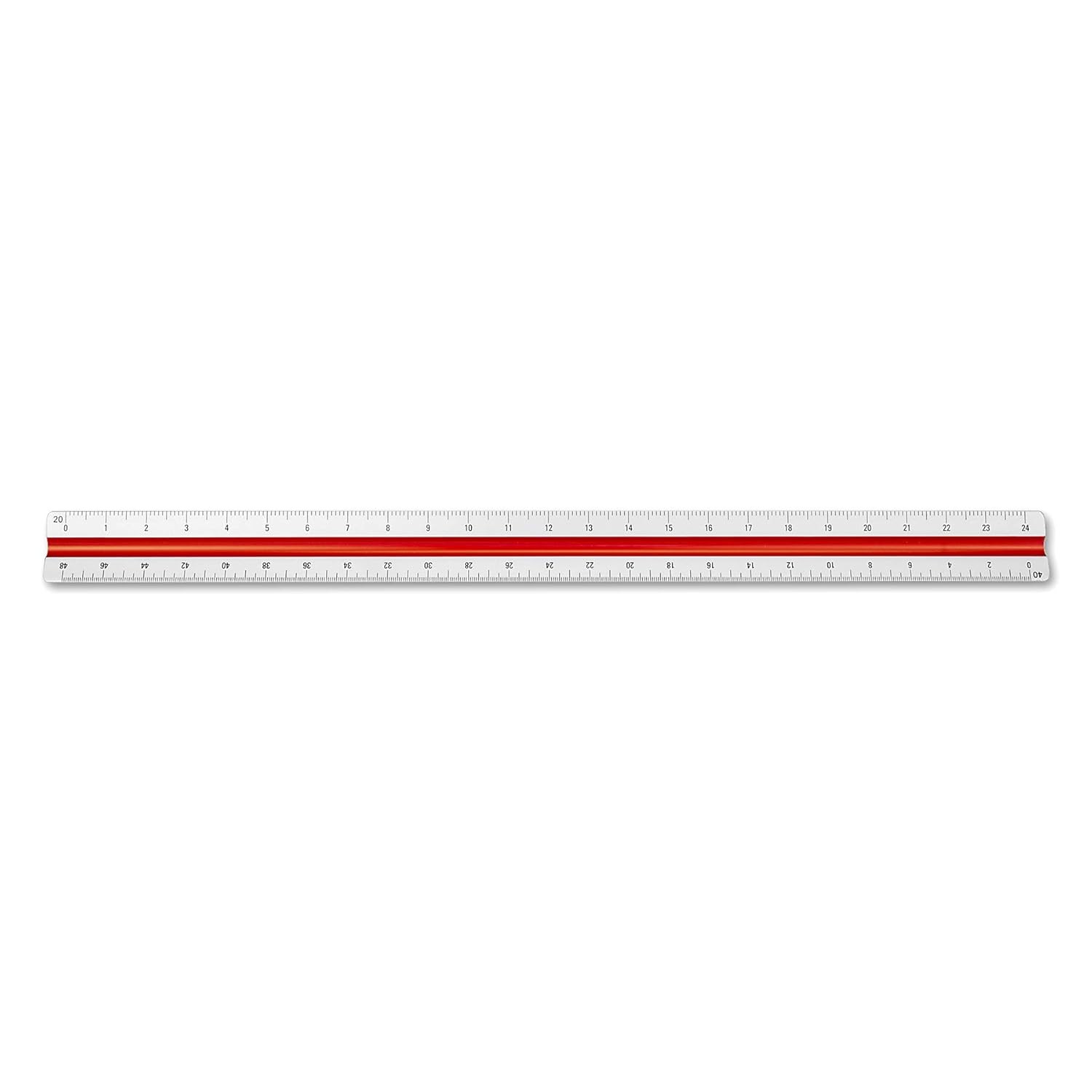 Alumicolor Aluminum Engineer Color-Coded Solid Drafting Scale, 12IN, Silver