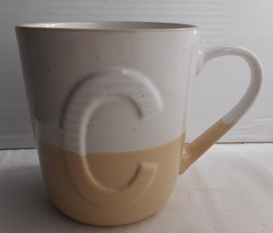AYC Naturals Gourmet Foods Raised “C” Two Tone Coffee Mug 16 Oz 4.25" H x 3.75"W