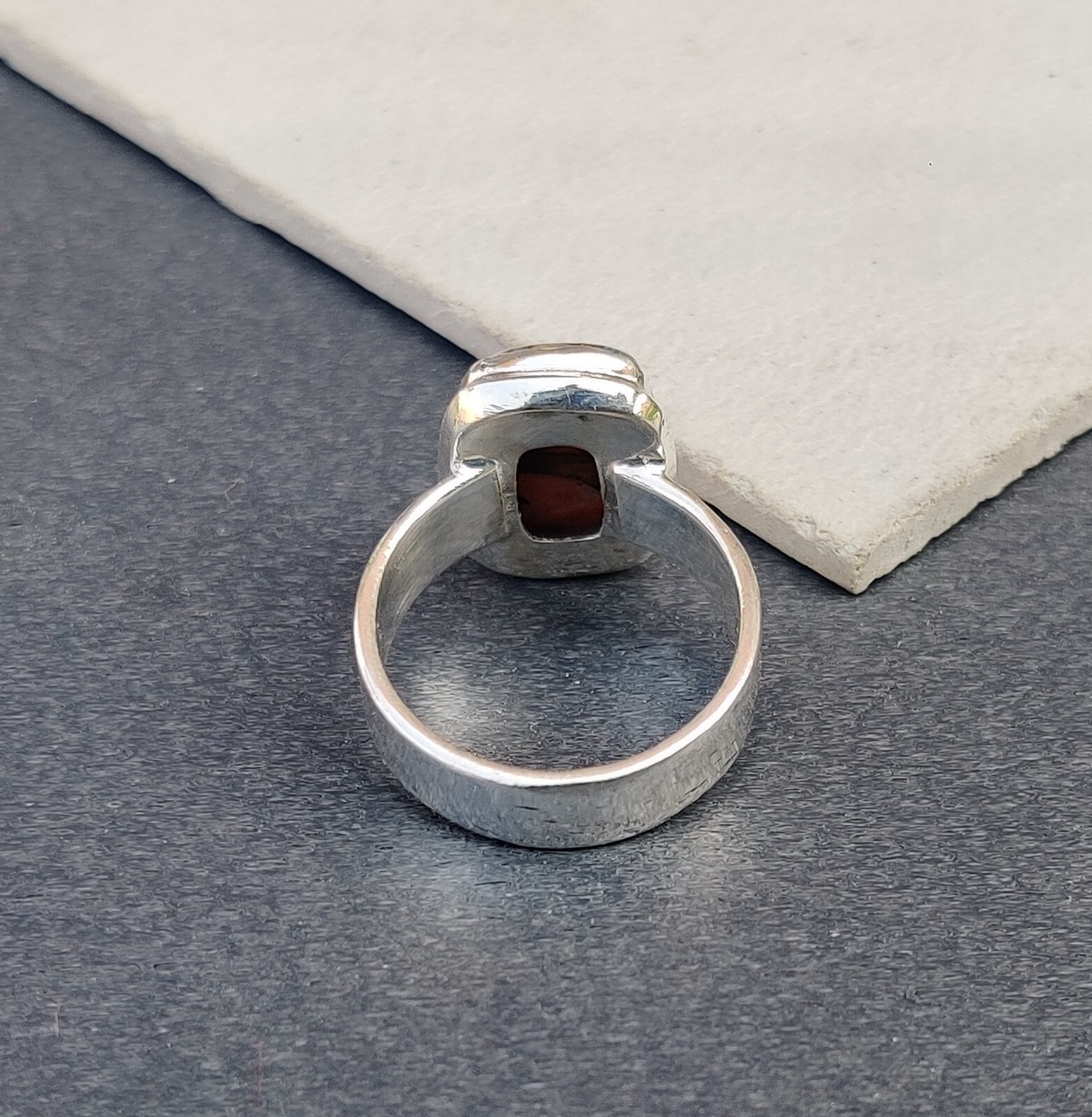 Oyster Copper Turquoise Gemstone Ring 925 Sterling Silver Handmade Gift Ring