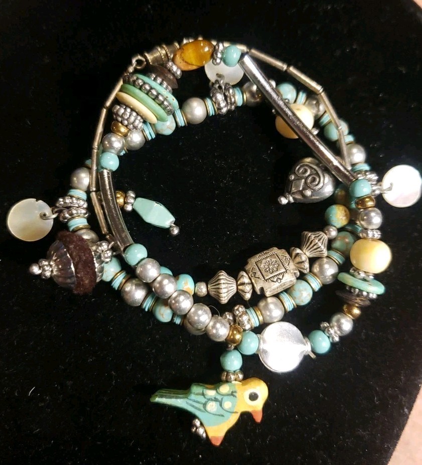 Three Bojo Hippy Bracelets Howlite And Turquoise Mixed Metals Teens