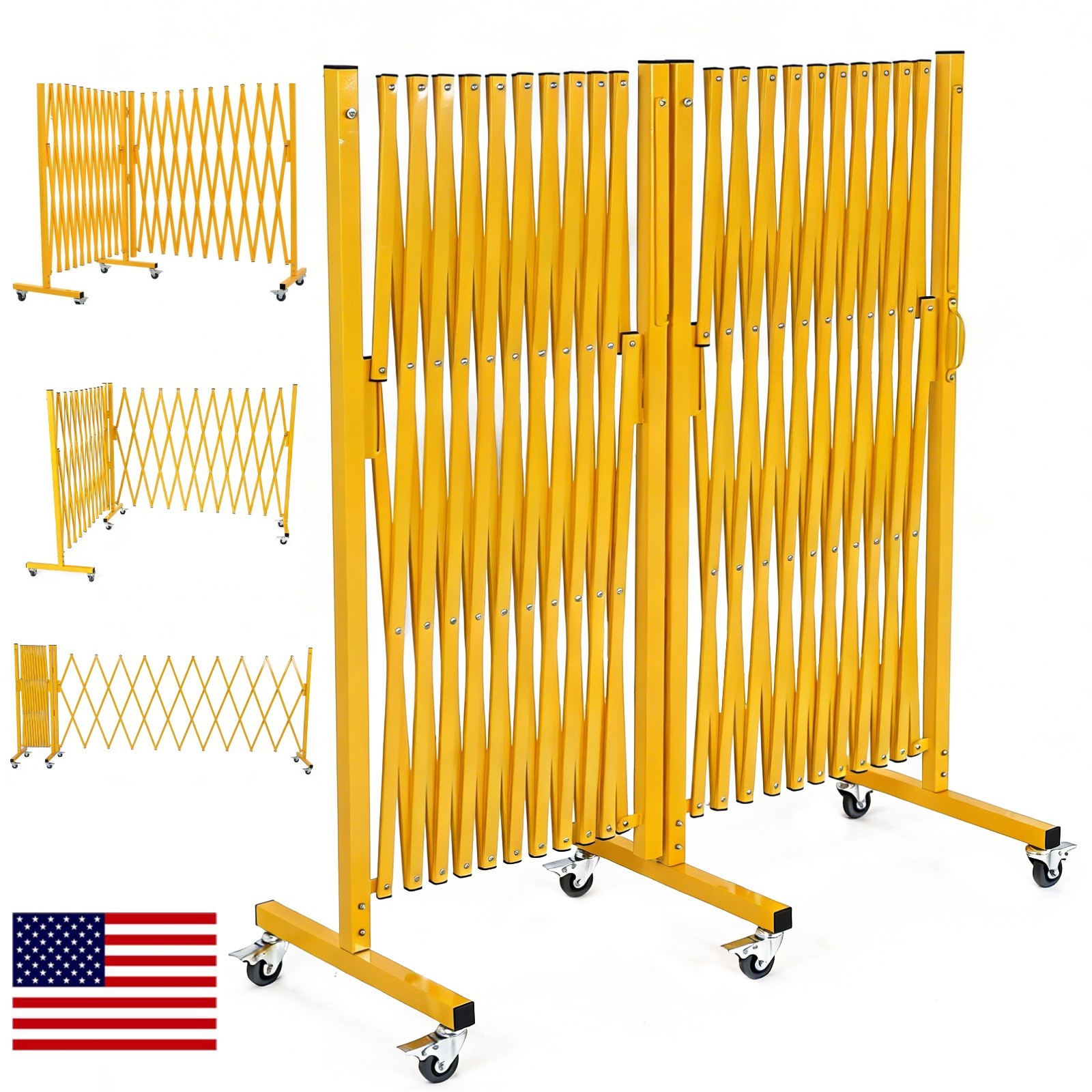 Outdoor Traffic Barricade Gate Metal Expandable 8-24FT Folding Safety Barrier US