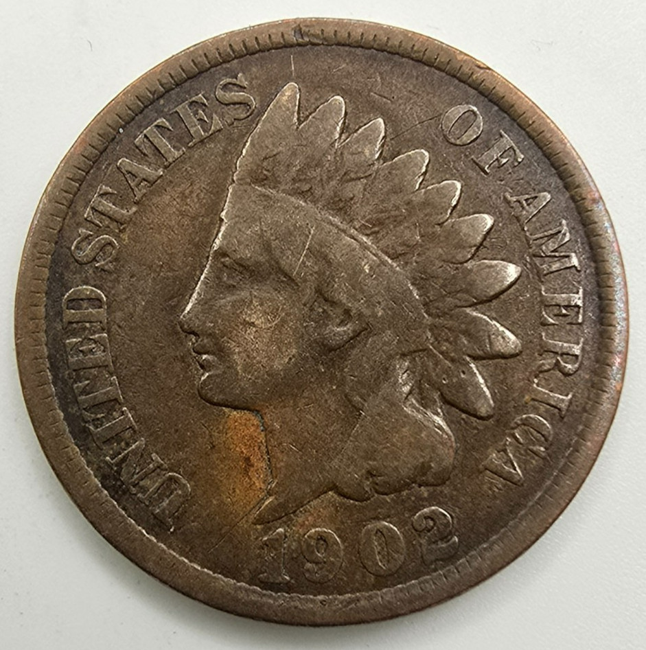 1902 Indian Head Cent VG/F As Shown Copper IHC Penny Type Coin Free Ship!