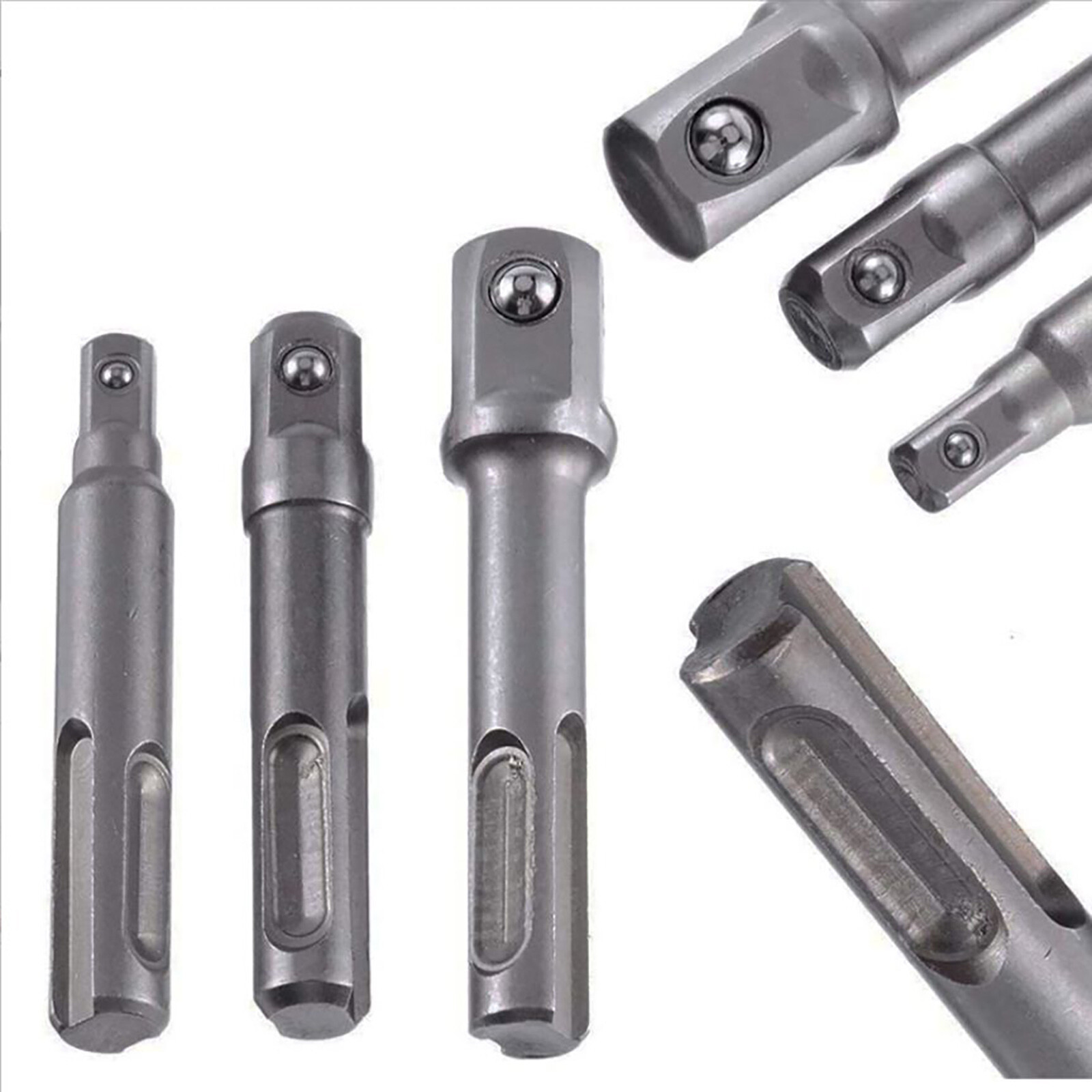 5pcs SDS Plus 1/4 Hex Socket Driver Hammer Drill Bit Adaptor Accessories Kit
