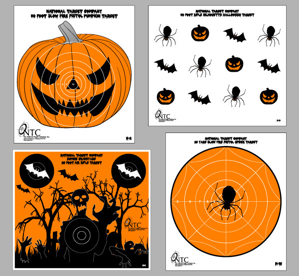 100 Halloween Targets, 10-1/2" x 12", 4 Styles, FREE SHIPPING