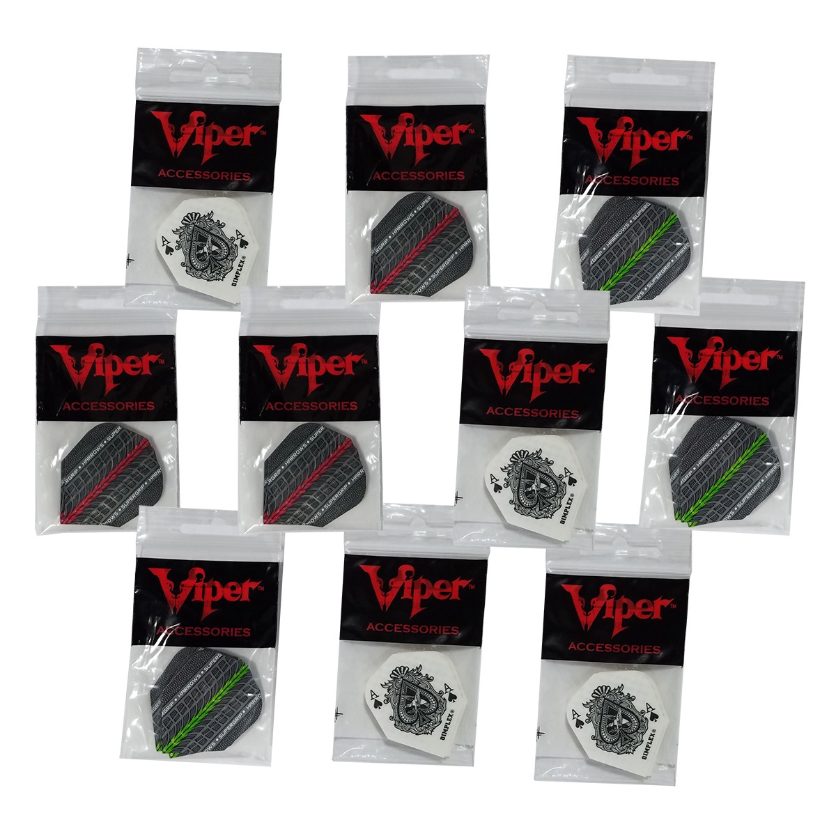 GLD Products Set of 10 - 3 Packs Assorted GLD Dimplex Dart Flights
