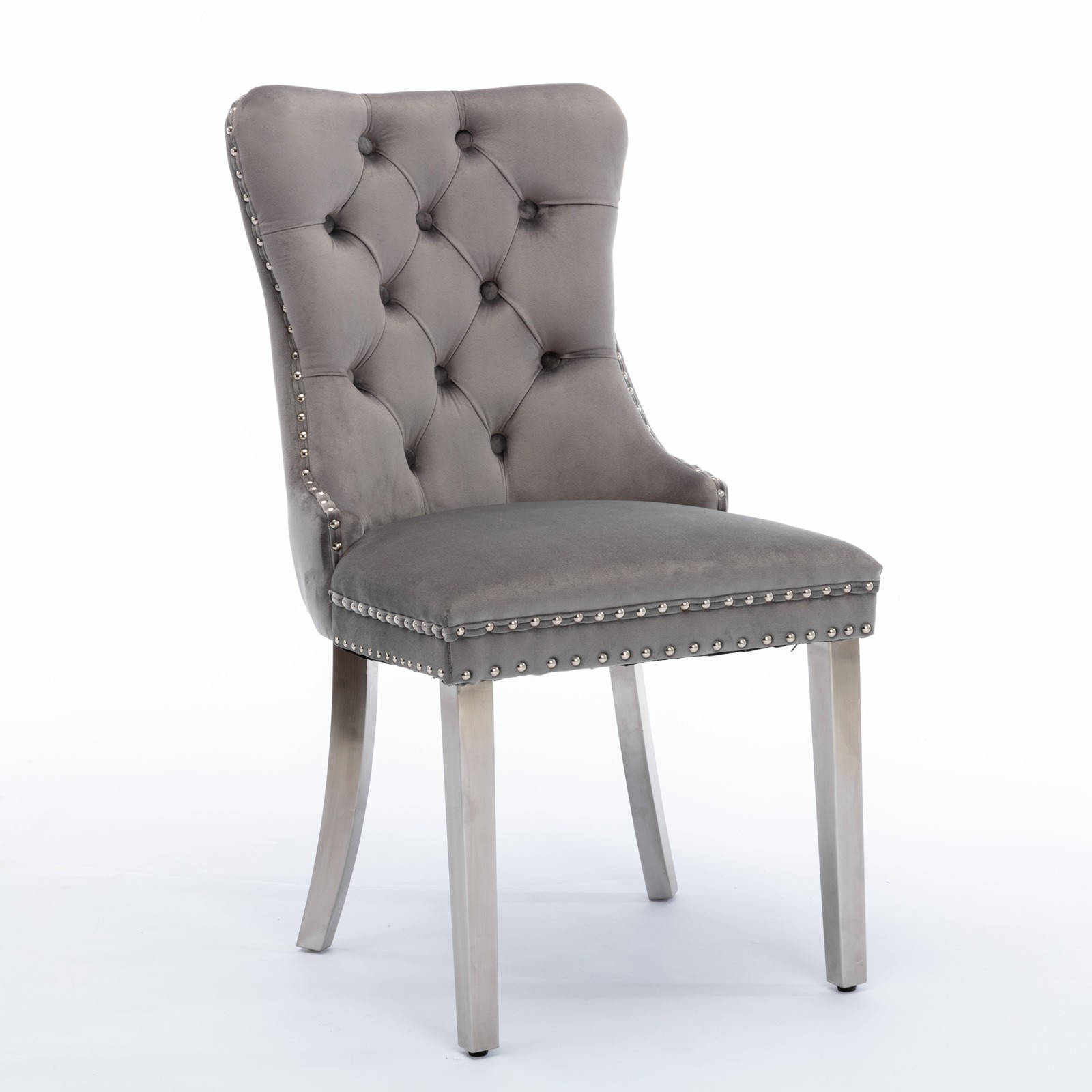 Set of 2 Modern High-end Tufted Dining Chair Velvet Upholstered Kitchen Chair