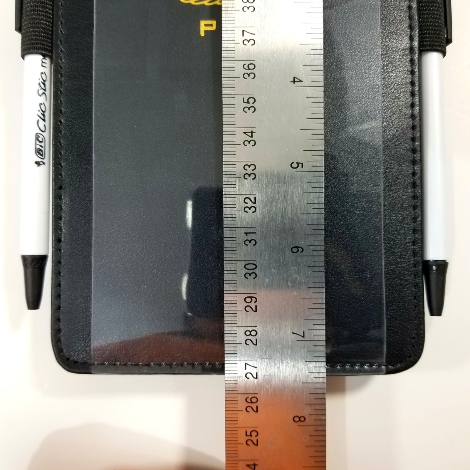 DESIGN 4 PILOTS® Compact Pilot's Kneeboard — Black Eco-Leather w/ Velcro Strap