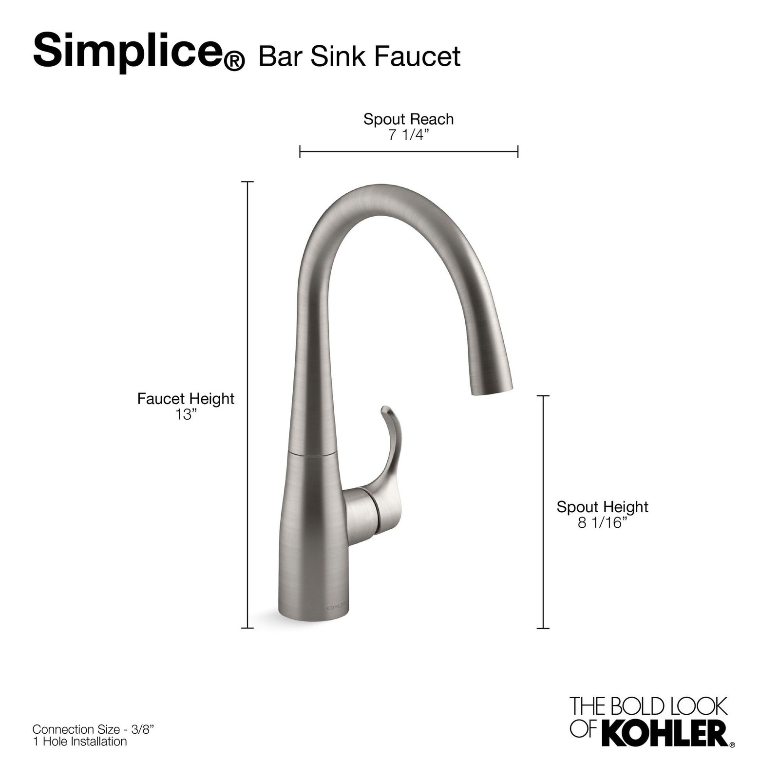 Kohler K-22034-BL - Bar Faucet