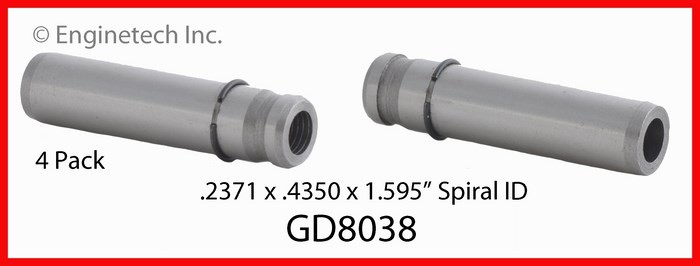 Enginetech GD8038 Engine Valve Guide 4 Pack for Lexus and Toyota Models