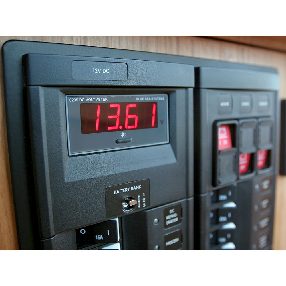 Blue Sea Systems 8235 DC Digital Voltmeter, 0-60V DC, Splashproof