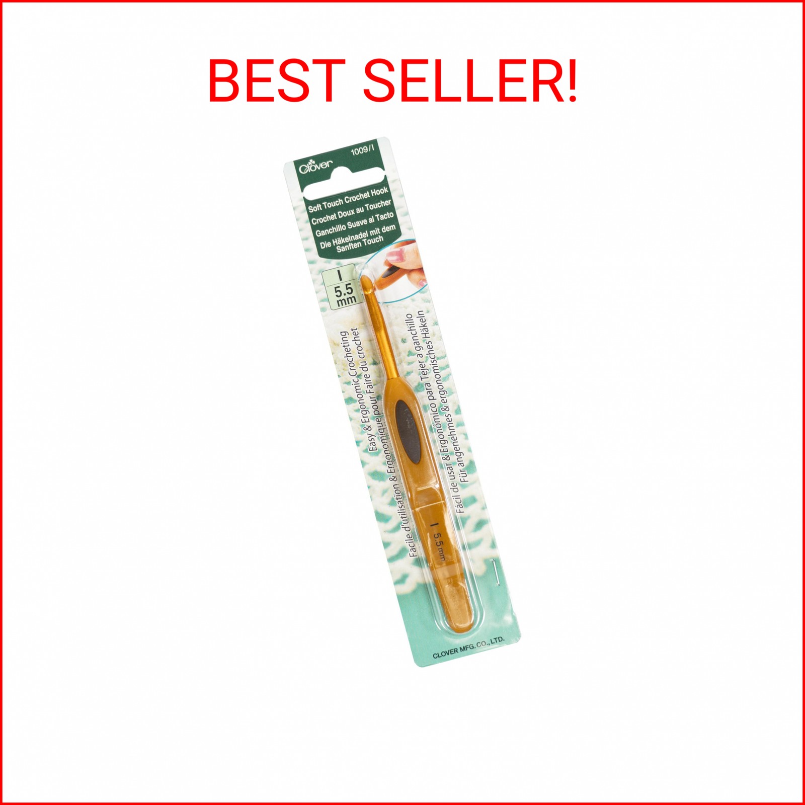 Clover Soft Touch 5.5-mm Crochet Hooks, Size I (1009/I)