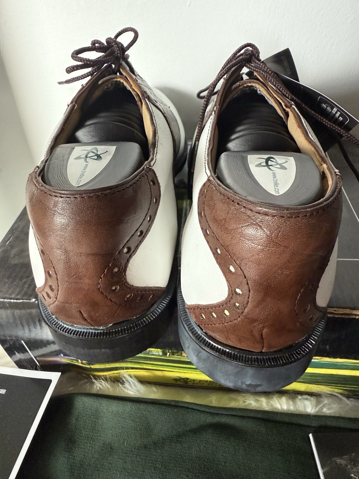Trelhe Golf Shoes – Men’s Size 8.5 – Brown & White – NEW with Tags