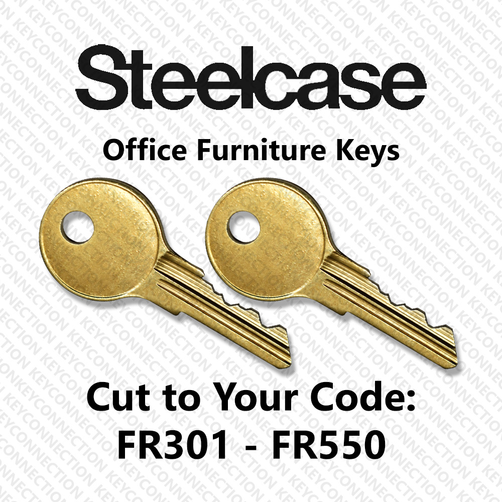2 Steelcase FR Replacement Office Furniture Keys Cut to Code FR301 - FR550