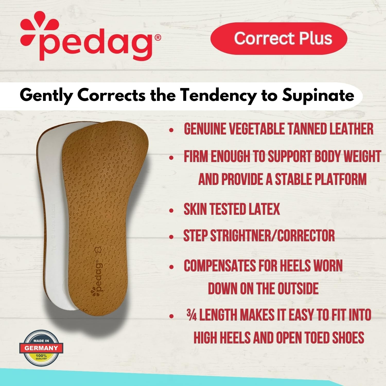 Correct Plus | German Handmade 3/4 Length Wedge for Oversupinators | Vegetabl...