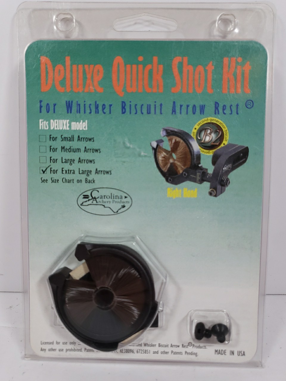 Deluxe Quick Shot Kit Extra Large Arrows Right Hand Whisker Biscuit, NIB