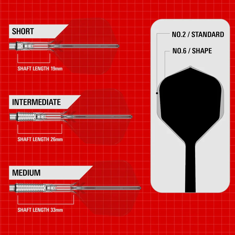 NO6 STANDARD CLEAR MEDIUM TARGET K-SHIFT 1 PIECE SHAFT AND FLIGHT