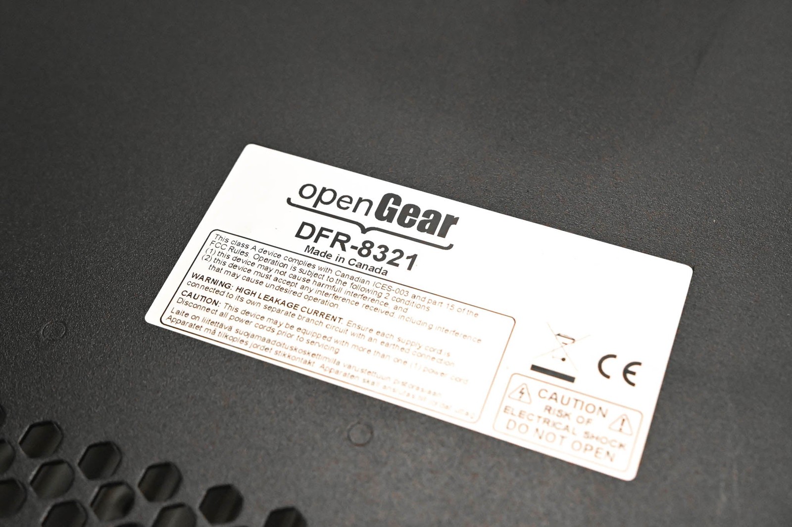 Blackmagic Design DFR-8321 OpenGear Module Frame CG01ULM