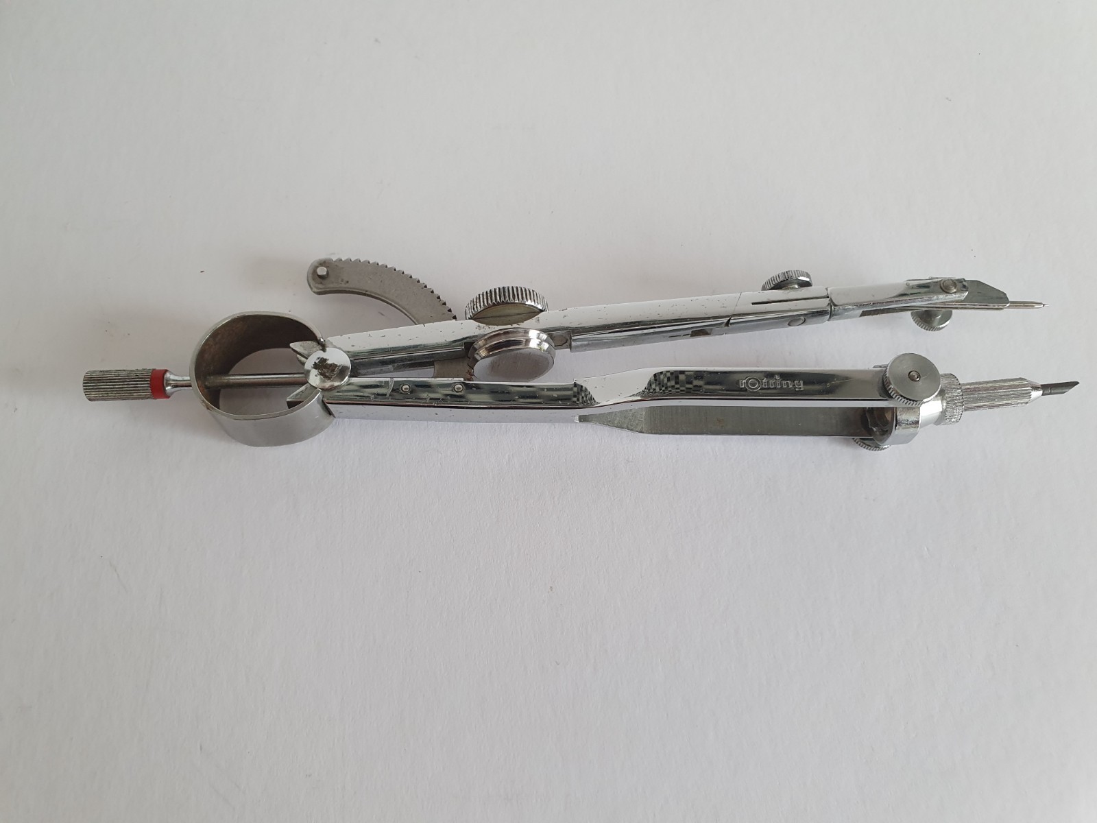 Vintage Rotring Bow Compass Technical Drawing Set with Original Case