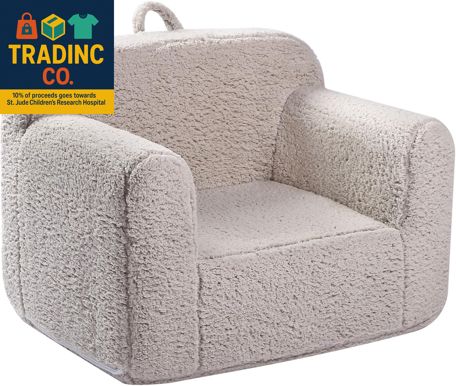 Kids Snuggly-Soft Sherpa Chair, Cuddly Toddler Foam Chair for Boys and Girls, Li