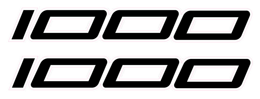 TP "1000" Rear Seat Fairing Side Decals / Stickers For ZX-10R / ZX10R / Z1000