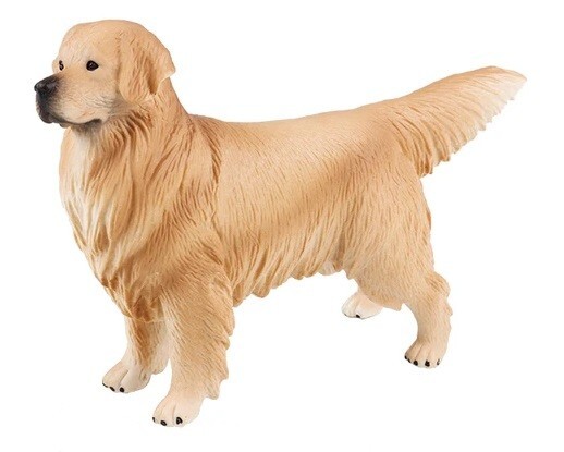 Beige Golden Retriever Dog Animal Toy PVC Action Figure Kids Toys Party Gifts